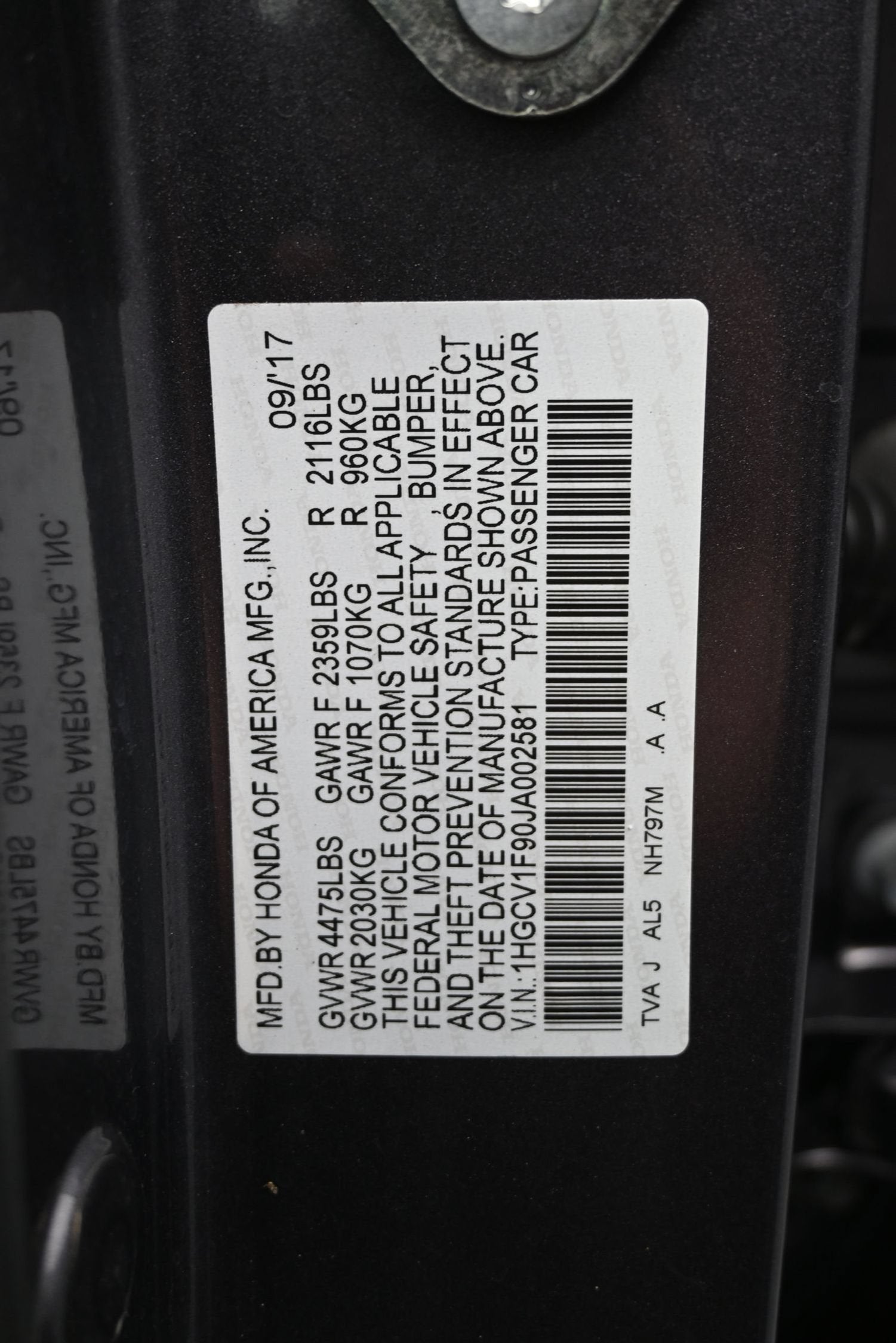 2018 Honda Accord Sedan Touring 1.5T