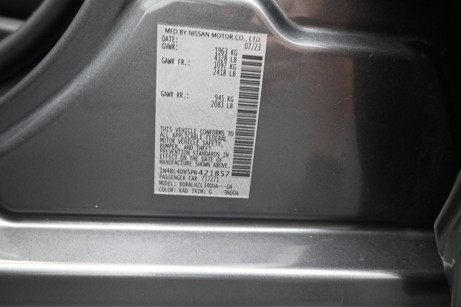 2023 Nissan Altima 2.5 SV