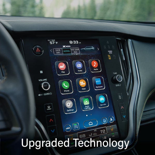 An 8-inch available touchscreen with the words “Ugraded Technology“. | Jim Keras Subaru in Memphis TN