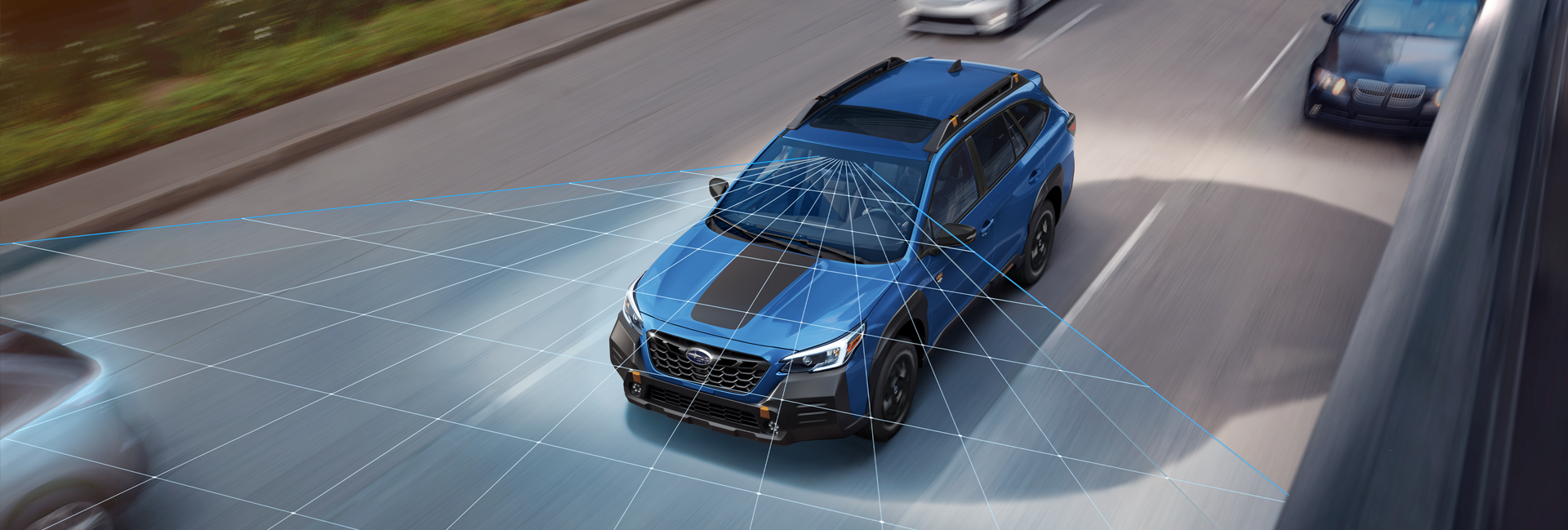 A photo illustration of the EyeSight Driver Assist Technology on the 2023 Outback Wilderness. | Jim Keras Subaru in Memphis TN